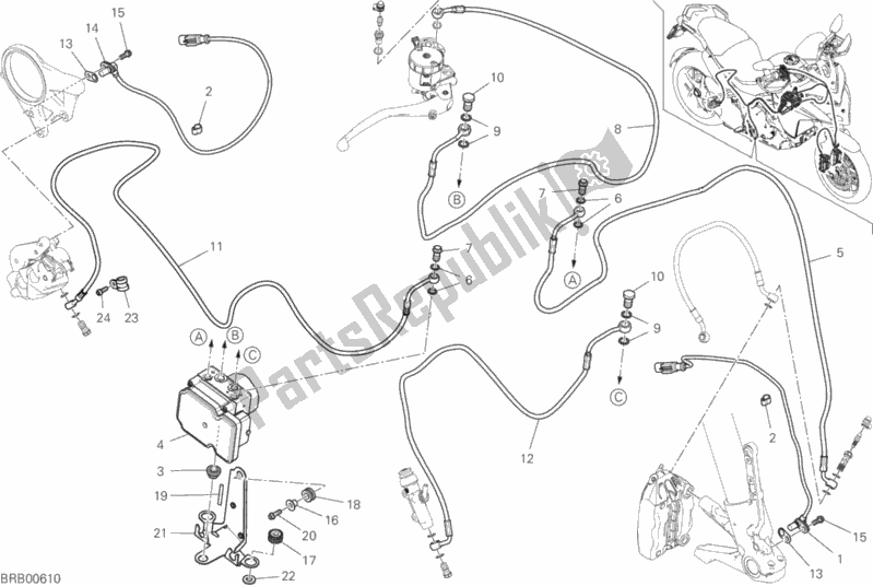 Alle onderdelen voor de Remsysteem Abs van de Ducati Multistrada 1260 ABS Thailand 2019